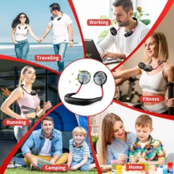 Traders USB Rechargeable Portable Neck Fan with 360° Rotation, 3-Speed